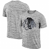 Chicago Blackhawks 2018 Heathered Black Sideline Legend Velocity Travel Performance T-Shirt,baseball caps,new era cap wholesale,wholesale hats